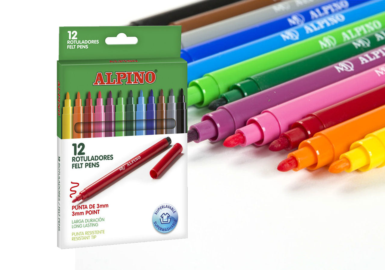Estoig 12 retoladors de colors Alpino