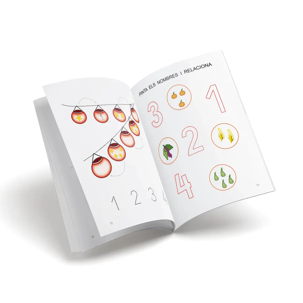 Quadern de matemàtiques 02 - Nou set Juguem amb els nombres - El 3 i el 4 - infantil