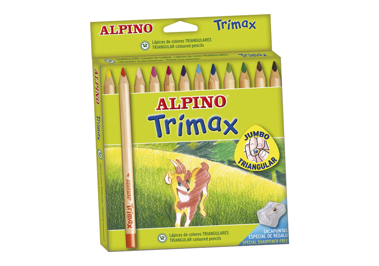 Estoig 12 llapis de colors gruixuts Trimax Alpino