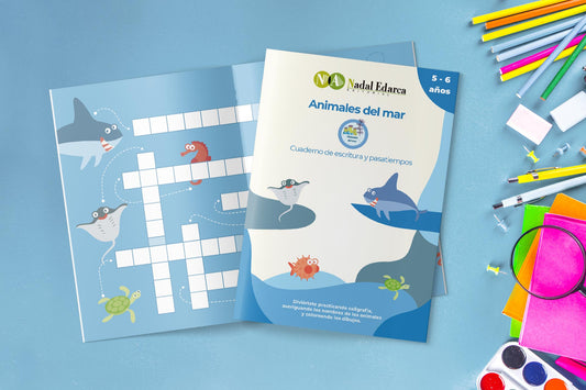 4 quaderns d'escriptura i passatemps - Aprende con los animales - infantil