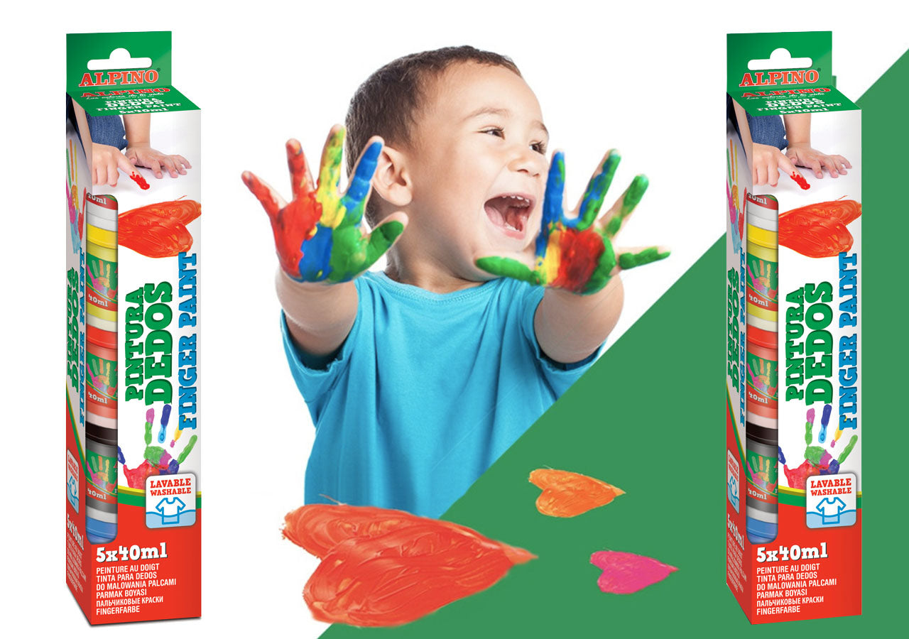Estoig 5 botis pintura de dits de 40 ml. Colors assortits