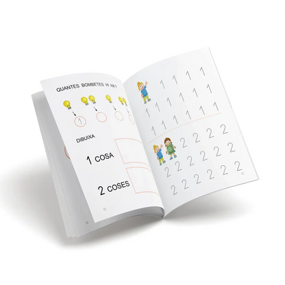 Quadern de matemàtiques 01 - Nou set Juguem amb els nombres - L'1 i el 2 - infantil