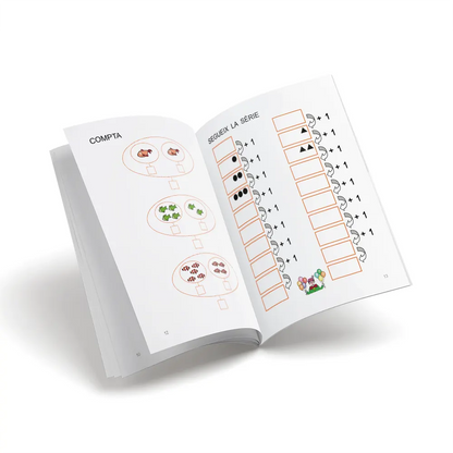 Quadern de matemàtiques 07 - Nou set Juguem amb els nombres - Concepte de suma: Afegir - infantil