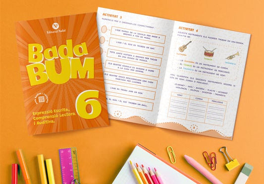 Quadern d’expressió escrita, comprensió lectora i auditiva – BADA BUM 6