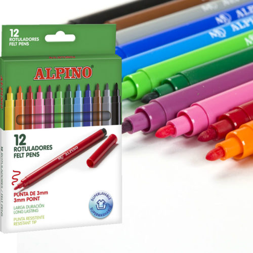 Estoig 12 retoladors de colors Alpino