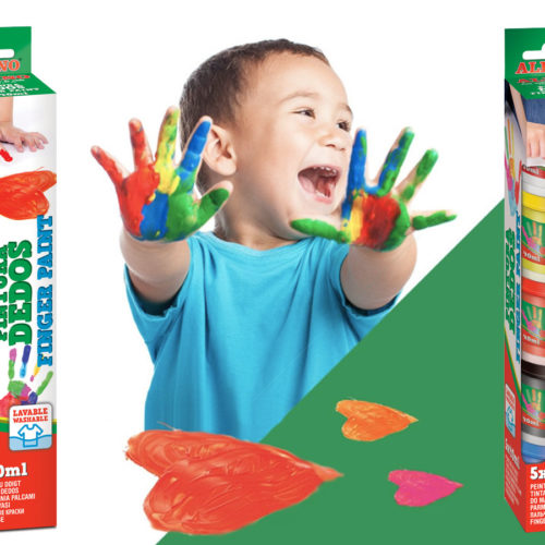 Estoig 5 botis pintura de dits de 40 ml. Colors assortits