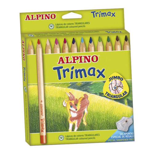 Estoig 12 llapis de colors gruixuts Trimax Alpino